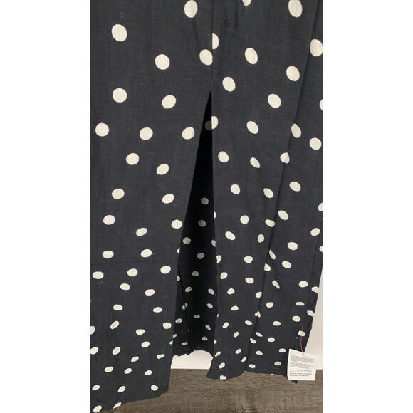ASOS Linen V Neck Polka Dot Maxi Slip Sundress Women Plus 16 Tall New Mono Spot - Picture 5 of 11